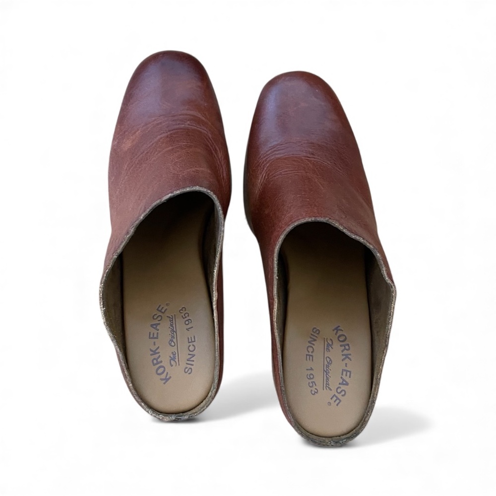 Kork-Ease Veronica Heeled Clogs Brown Leather Size 9 - Picture 4 of 9